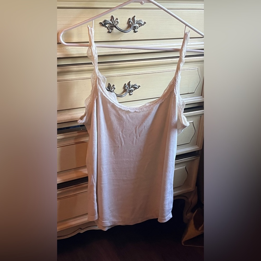 Cream Tank with Lace detailing